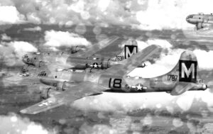 19th bombardment group Boeing B-29 Superfortresses in flight